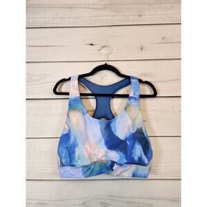 DSG Womens‎ Multicolor Watercolor Pattern Racerback Sport Bra Size 1X